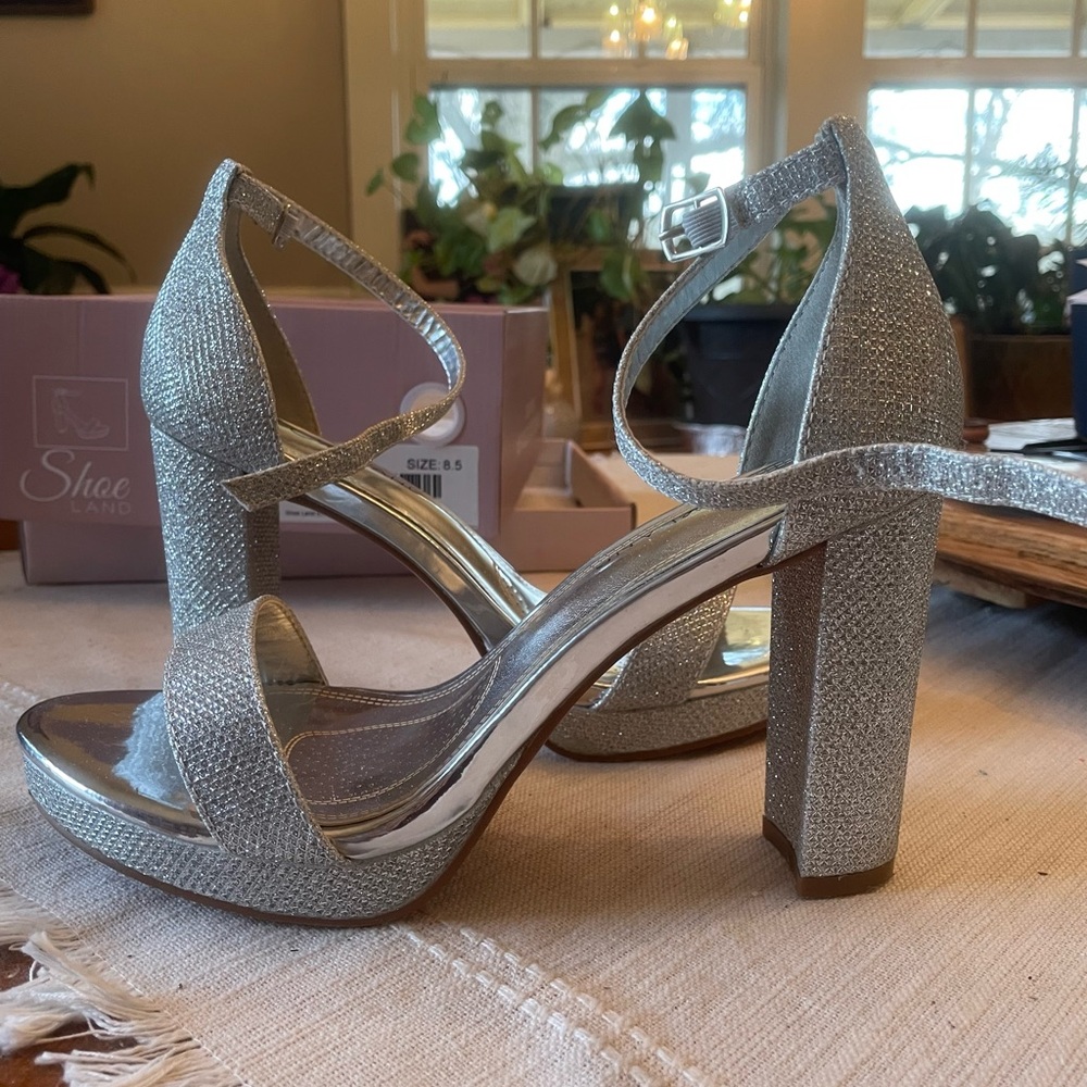 Elegant Silver High Heel Sandals